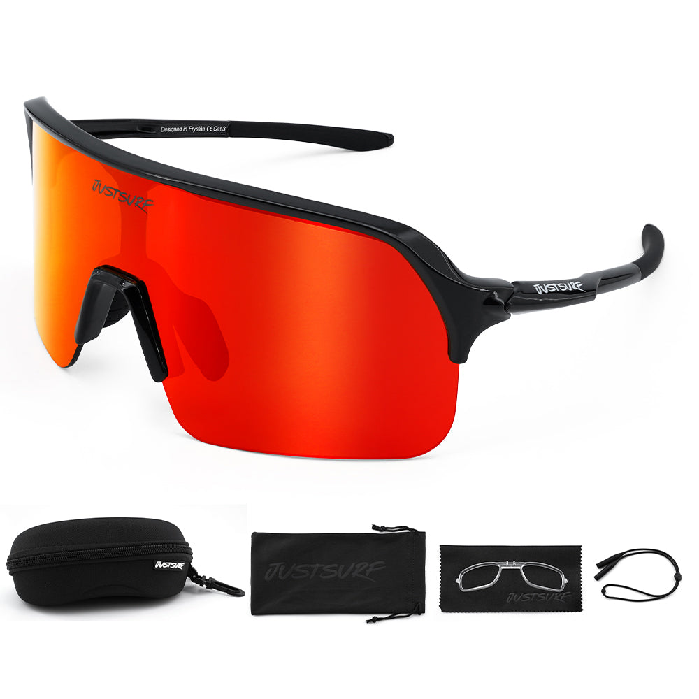JUSTSURF EYEWEAR I SPORT SUNGLASSES BLACK UV-400